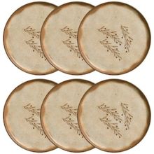 Conjunto com 6 Pratos de Sobremesa Porto Brasil Bio Nativa em Stoneware 21,5cm – Cinza