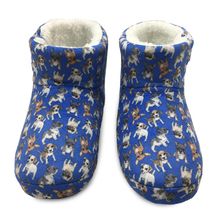 Pantufa Infantil Botinha Azul com Forro Sherpa Europa