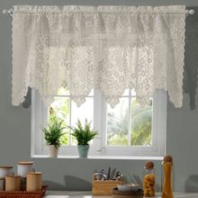 Cortina Bandô de Renda para Cozinha DogWood 140x75cm Cru