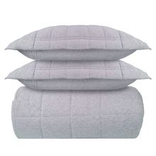 Kit Cobreleito King Size Mescla 3 Peças Lynel Cinza