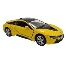 Miniatura BMW I8 Kinsmart 1/36 Metal e Fricção Amarelo