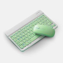 Teclado Sem Fio Bluetooth Recarregável Com Mouse Verde