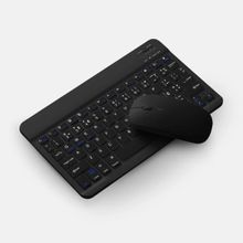 Teclado Sem Fio Bluetooth Recarregável Com Mouse Preto
