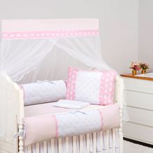 Kit Berço 9 Peças Céu Rosa Encanto Brubrelel