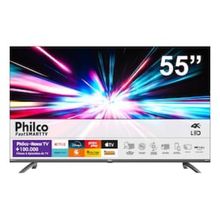 Smart TV 55” Philco Ultra HD 4K DLED PTV55G3ERSGB com Sistema Operacional Roku, Processador Quad Core, Dolby Audio, Media Cast, HDMI e USB
