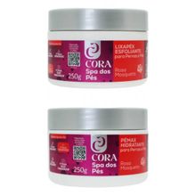 Kit Lixapéx Esfoliante + Pémax Hidratante Para Pernas e Pés Rosa Mosqueta Spa Dos Pés Cora 250g