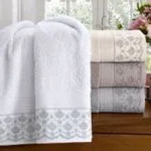 Jogo de Toalhas 100% Algodão 5 Peças - com Renda Bordada  Branca - Bouton Buettner