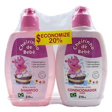 Shampoo+Condicionador Cheirinho de Bebê Rosa 210ml Shampoo+Condicionador Cheirinho de Beb? Rosa 210ml