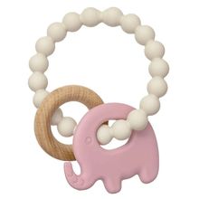 Mordedor em Silicone e Bambu Elefante Rosa - Buba