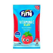 Bala Fini de Gelatina de Vitamina C com Sabor de Morango 18g Vitamina C Kids Bem Estar Fini Morango 18g