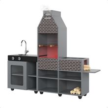 Cozinha Churrasqueira Infantil Mini Chefe Cinza