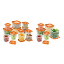 Conjunto de Potes de Plástico Laranja 18 Unidades  Continental