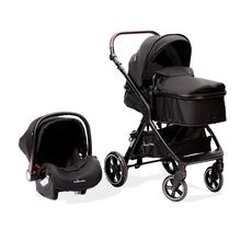 Carrinho Kansas Preto + Bebê Conforto - Premium Baby