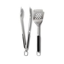 Jogo de pinça e espátula para churrasco em Inox OXO 2 peças prata