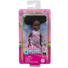 Boneca - Barbie - Familia Chelsea Club - Vestido Floral Lilas Sapato Rosa Coques MATTEL