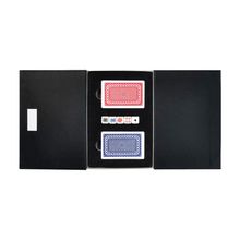 Jogo De Cartas E Dados Com Estojo Em Papelão Preto Rígido - 2 Jogos Welf