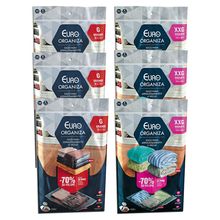6 Saco a Vácuo Protetor Roupa Cobertor Edredom Armário Closet Antimofo Odor Umidade Reduz 3x Volume