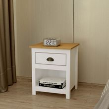 Mesa de Cabeceira 1 Gaveta Branco/Freijó Topázio Madeira Pinus - Finestra