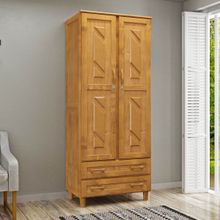 Guarda-Roupa Multiuso 2 Portas 2 Gavetas Grécia Freijó Madeira Pinus - Cavazotto