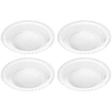 Conjunto de Pratos para Sobremesa Wolff Pearl Transparente 14 cm - 4 Peças