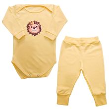 Conjunto Bebê Body Leão Coroa Manga Longa + Calça