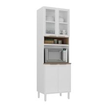 Paneleiro Duplo Itatiaia Renova com 4 Portas, 2 Prateleiras, Nicho para Micro-ondas e 70cm de largura - Branco Neve