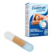 Curativos Antisséptico Flexível Adesivo 35 Unidades Transparente Cicatrisan Kit Com 2 Caixas