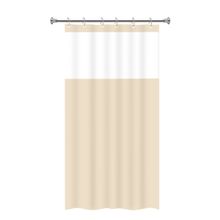 Cortina Para Box Banheiro Pvc Antimofo Ganchos Com Visor Transparente Cor Bege 1,38x1,98m