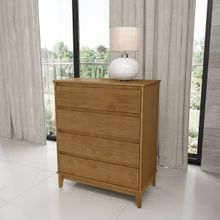 Cômoda 4 Gavetas 4 Pés Freijó Prata Madeira Pinus com MDF - Finestra