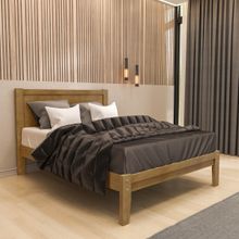 Cama Casal Queen 169cm x 206cm Freijó Prata Madeira Pinus - Finestra
