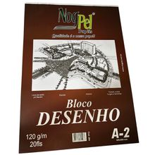 Bloco para Desenho A2 Branco 20 Folhas 120g (Bloco de Chao) - Nogpel