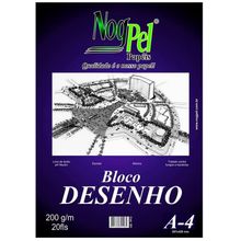 Bloco para Desenho A4 Branco com 20 Folhas 200g - Nogpel