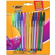 Caneta Esferografica 1.2mm Bic Cristal Fashion com 12 Cores - Bic