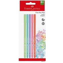 Caneta Fine Pen Pop Pastel 0.4mm com 05 Cores (Ref. SM/FPP5P) Faber-Castell