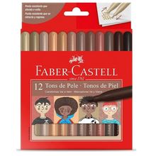 Canetinha Hidrografica 12 Cores Vai e Vem Tons de Pele (15.0112VVCCZF) Faber-Castell