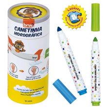 Canetinha Hidrografica Lavavel Pote com 12 Cores - BRW
