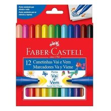 Canetinha Hidrografica Ponta Vai e Vem 12 Cores (Ref. 150112VVZF) Faber-Castell