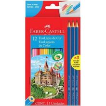 Ecolapis de Cor  Sextavado 12 Cores + 3 Ecolapis Grafite (Ref.100340030F) Faber-Castell