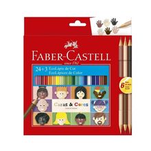 Ecolapis de Cor 24 Cores + 6 Tons de Pele Caras e Cores (Ref.120124CC) Faber-Castell