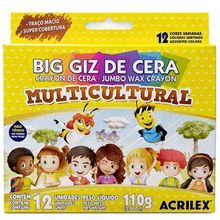 Big Giz de Cera Multicultural com 12 Cores (Ref. 09122) Acrilex