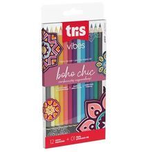 Lapis de Cor 12 Cores Vibes Boho Chic (Ref. 607696) Tris