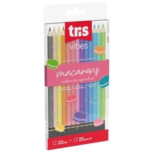 Lapis de Cor 12 Cores Vibes Macarons (Ref. 611129) Tris