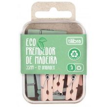 Eco Prendedor de Madeira 35mm com 12 Unidades - Tilibra