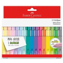 Marca Texto Grifpen com 15 Cores  (Ref. MT/ES15ZF) Faber-Castell