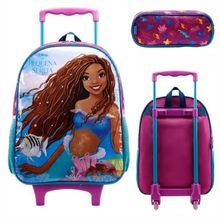 Kit Mochila de Rodinhas Infantil Pequena Sereia O Filme X com Lancheira + Estojo - Xeryus