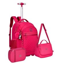 Kit Mochila de Rodinha + Estojo + Lancheira (RB24519) Lilas Rebecca Bonbon - Clio