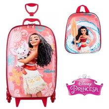 Kit Mochila 3D Com 6 Rodinhas + Lancheira Princesas Moana - Diplomata