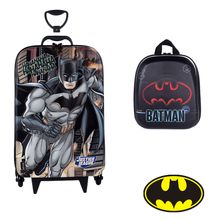 Kit Mochila 3D Com 6 Rodinhas + Lancheira Liga Da Justica Batman - Diplomata