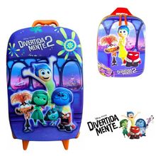 Kit Mochila 3D Com 6 Rodinhas + Lancheira Divetidamente Sala de Controle - Diplomata