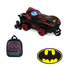 Kit Mochila 3D Com 6 Rodinhas + Lancheira Batman Chrome Wheels Vermelho - Diplomata